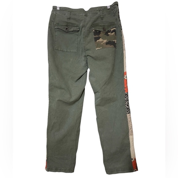 Anthropologie PilcroThe Wanderer Side-Striped Cargo Pants Olive Moss Green Sz 30 - Picture 5 of 13